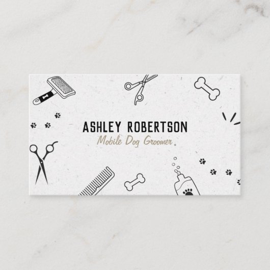 Dog Groomer Muster Business Card Visitenkarte (Vorderseite)