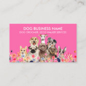 Dog Groomer Neonpink Visitenkarte (Vorderseite)