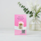 Dog Groomer Pampered Puppy QR Code Business Card Visitenkarte (Stehend Vorderseite)