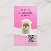 Dog Groomer Pampered Puppy QR Code Business Card Visitenkarte (Vorderseite)