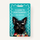 Dog Groomer Paw Print Border Ausweis (Vorderseite)