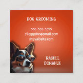 Dog Groomer Paw Prints Quadratische Visitenkarte (Rückseite)