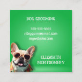 Dog Groomer Paw Prints Quadratische Visitenkarte (Rückseite)