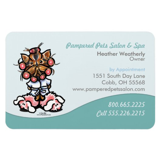 Dog Groomer Pet Spa Business Seafoam Magnet (Horizontal)