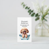 Dog Groomer Poodle Visitenkarte (Stehend Vorderseite)