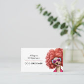 Dog Groomer QR Code Fun Business Card Visitenkarte (Stehend Vorderseite)