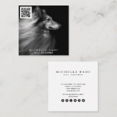 Dog Groomer QR Code Social Media Quadratische Visitenkarte (Vorne/Hinten)