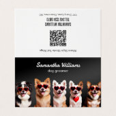 🐶 Dog Groomer QR Visitenkarten (Außenseite Aufgefaltet)
