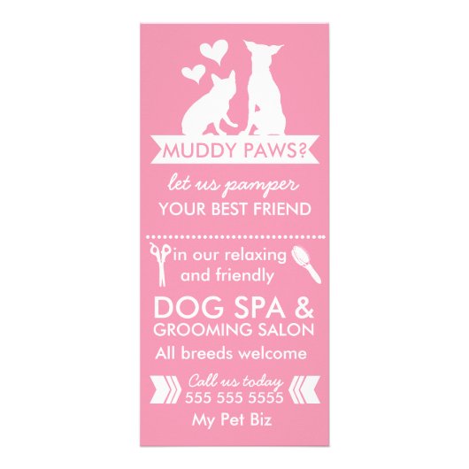Dog Groomer Rack Card und Menü (Vorne)
