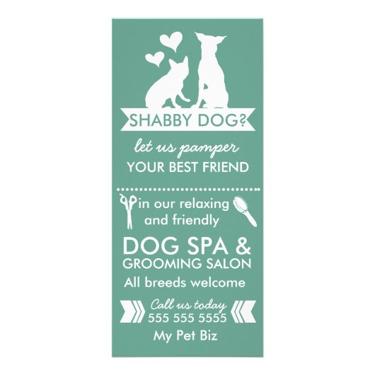 Dog Groomer Rack Card und Menü (Vorne)