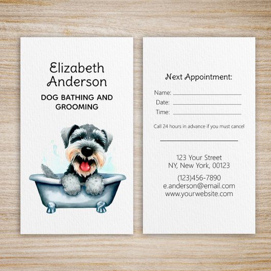 Dog Groomer Schnauzer Ernennung Visitenkarte