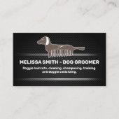 Dog Groomer | Schwarzer Meshhintergrund Terminkarte (Vorderseite)