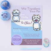 Dog Groomer Shabby Chic Westie Coupon Ad Flyer (Einzeln)