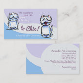 Dog Groomer Shabby Chic Westie Visitenkarte (Vorne/Hinten)