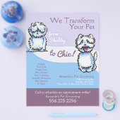Dog Groomer Shabby Chic Westie Werbeaktion Flyer (Einzeln)
