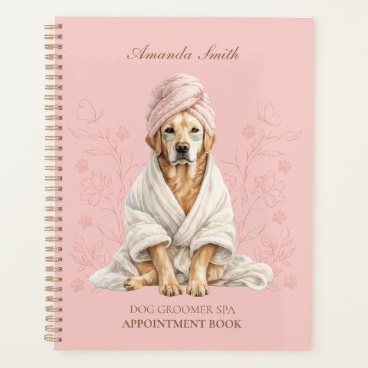 Dog Groomer Spa Personalized Appoitment Notebook Planer (Vorderseite)