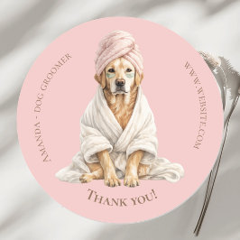 Dog Groomer Spa Personalized Thank You Stickers