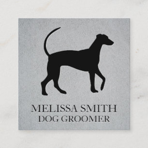 Dog Groomer   Tierheim   Cat Dog Icon Quadratische Visitenkarte