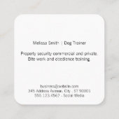 Dog Groomer | Trainer | Hundebüt Quadratische Visitenkarte (Rückseite)