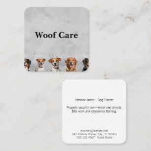 Dog Groomer   Trainer   Hundebüt Quadratische Visitenkarte
