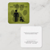 Dog Groomer | Trainer | Paws | Turf Quadratische Visitenkarte (Vorne/Hinten)