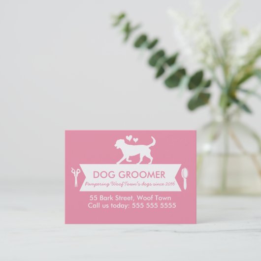 Dog Groomer Treuekarte - Personalizable (Stehend Vorderseite)