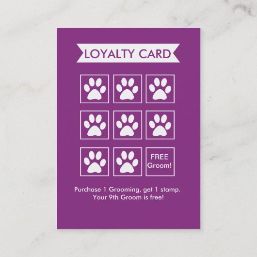 Dog Groomer Treuekarte - Personalizable (Rückseite)