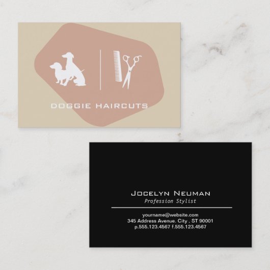 Dog Groomer Visitenkarte (Vorne/Hinten)