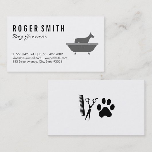 Dog Groomer Visitenkarte (Vorne/Hinten)