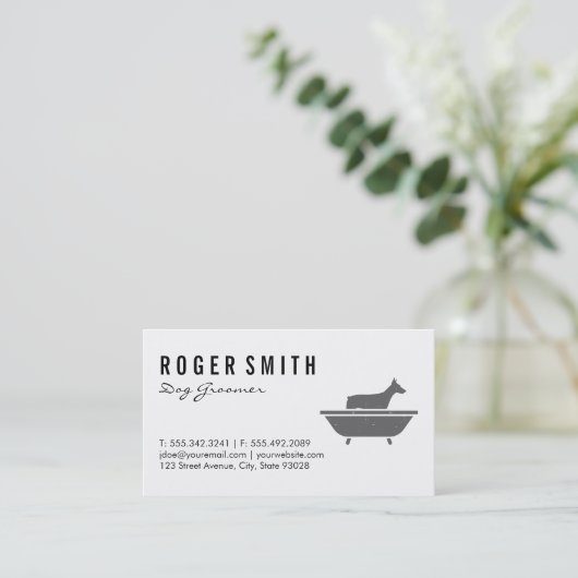 Dog Groomer Visitenkarte (Stehend Vorderseite)