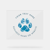 Dog Groomer Wash Water Paws Prints Werbung Acrylschild (Vorderseite)