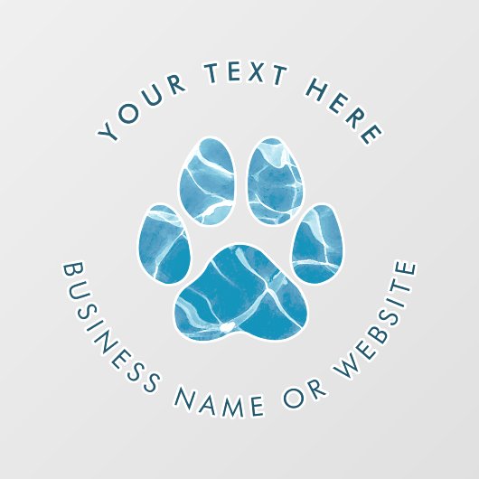 Dog Groomer Wash Water Paws Prints Werbung Fensteraufkleber (Blatt)