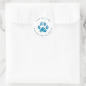 Dog Groomer Wash Water Paws Prints Werbung Runder Aufkleber (Tasche)