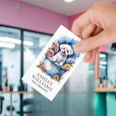 Dog Groomer Wasserfarbe QR Code Visitenkarte