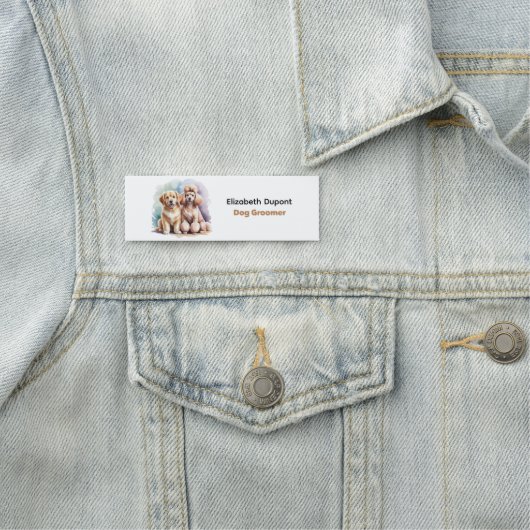 Dog Groomer Watercolor Namensschild (Beispiel)