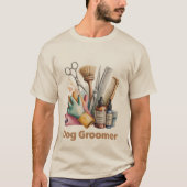 Dog Groomer Watercolor T-Shirt (Vorderseite)