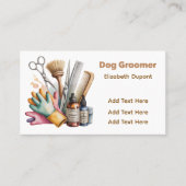 Dog Groomer Watercolor Visitenkarte (Vorderseite)