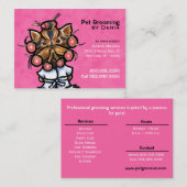 Dog Groomer Wellness-Center Business Hübsch Pink Visitenkarte (Vorne/Hinten)