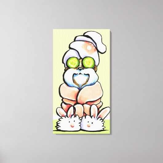 Dog Groomer Wellness-Center Robed Shih Tzu Cucumbe Leinwanddruck (Vorderseite)