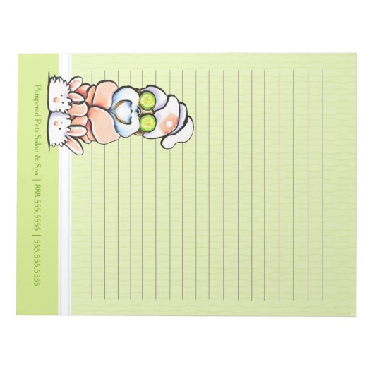 Dog Groomer Wellness-Center Shih Tzu Cucumber Line Notizblock (Vorderseite)