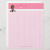 Dog Groomer Wellness-Center Yorkie Pink Briefbogen (Vorne/Hinten)