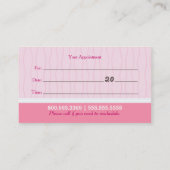 Dog Groomer Wellness-Center Yorkie Pink Ernennung Terminkarte (Rückseite)