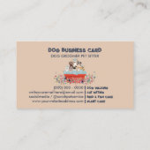 Dog Grooming Bath Bed Floral boho Visitenkarte (Rückseite)