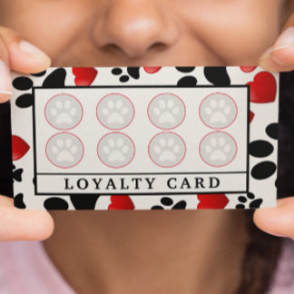 Dog Grooming Boutique Paw Print Loyalty Card Treuekarte