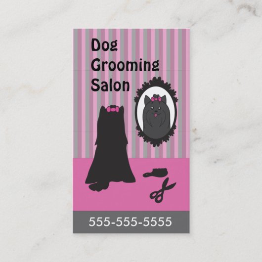 Dog Grooming Business Cards - personalisierbar Visitenkarte (Vorderseite)