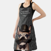 Dog Grooming Business Funny Frenchie Pinstripe Schürze (InSitu)