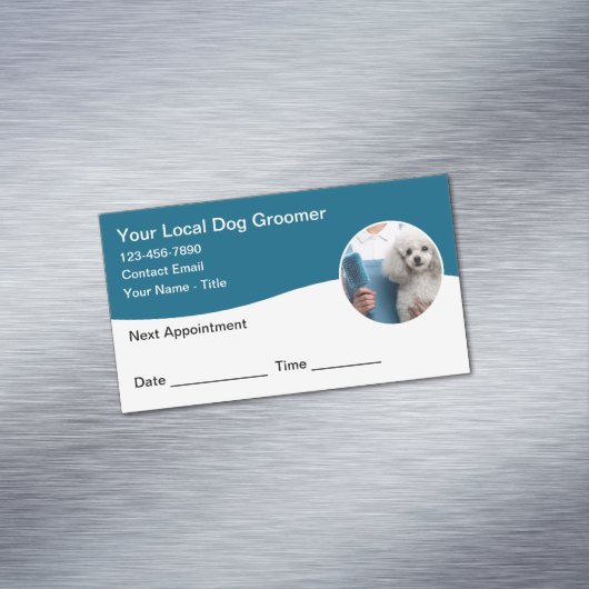 Dog Grooming Customer Magnetic Appointment Cards Magnetische Visitenkarte (Beispiel)