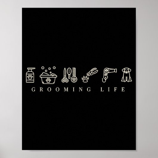 Dog Grooming Dog Groomer Life Work Pet Groomer Ico Poster (Vorne)