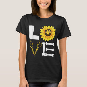 Dog Grooming Dog Sonnenblumen Design Idee T-Shirt