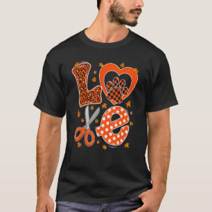 Dog Grooming for women Men Black and Orange Karier T-Shirt